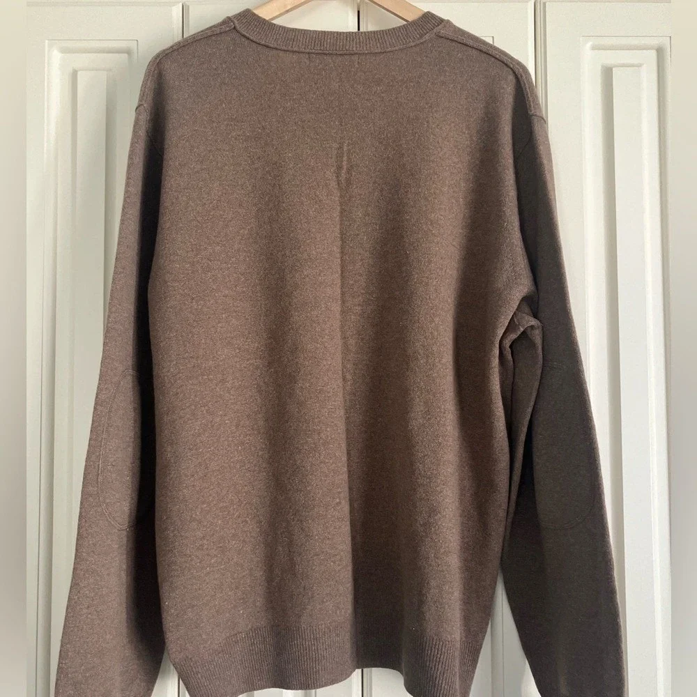 Vintage Banana Republic Lambswool Cashmere V Neck‎ Long Sleeved Sweater Brown XL